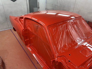 RED FRONT LEFT VEHICLE WRAP