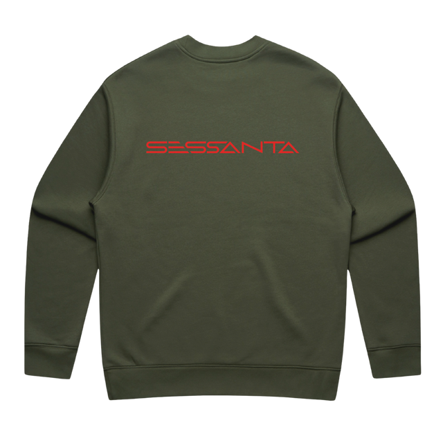 SESSANTA CREW GREEN JUMPER FRONT
